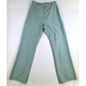 Patrick Christopher Sage Green 100% Silk High Rise Straight Leg Pants Size 6 NWT